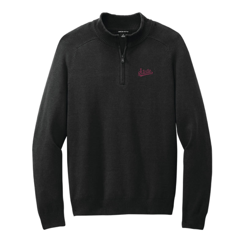 The Mississippi State Logo | Deep Black 1/4 Zip