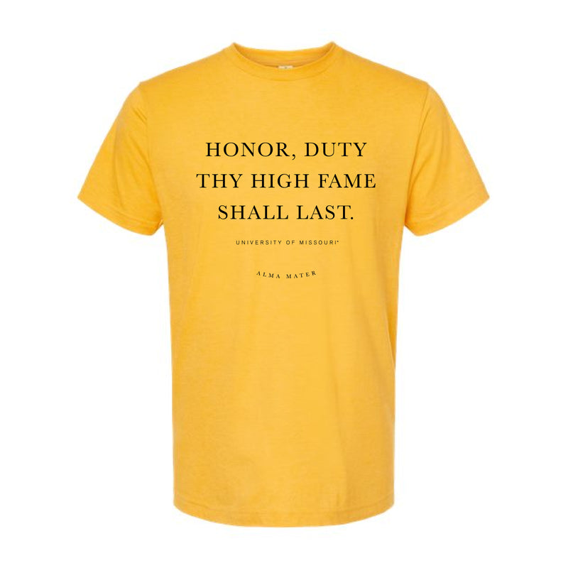 The Missouri Alma Mater | Heather Mellow Yellow Tee