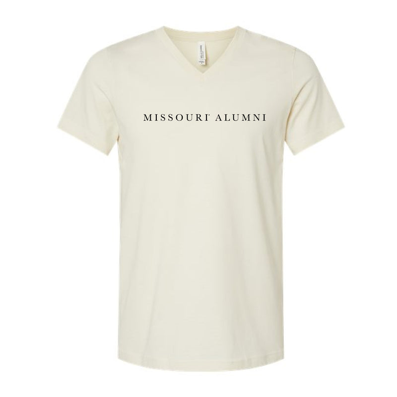 The Missouri Alumni Serif | Natural V-Neck Tee