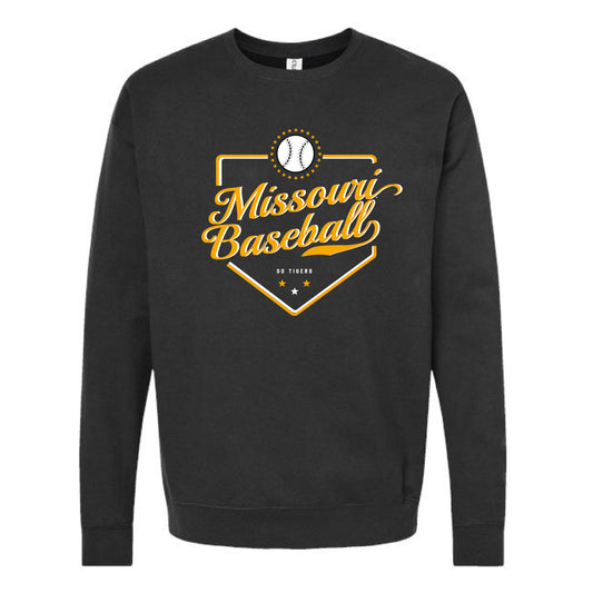 The Missouri Baseball Plate | Adult Black Sweatshirt