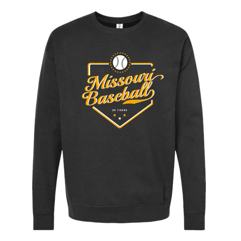 The Missouri Baseball Plate | Adult Black Sweatshirt