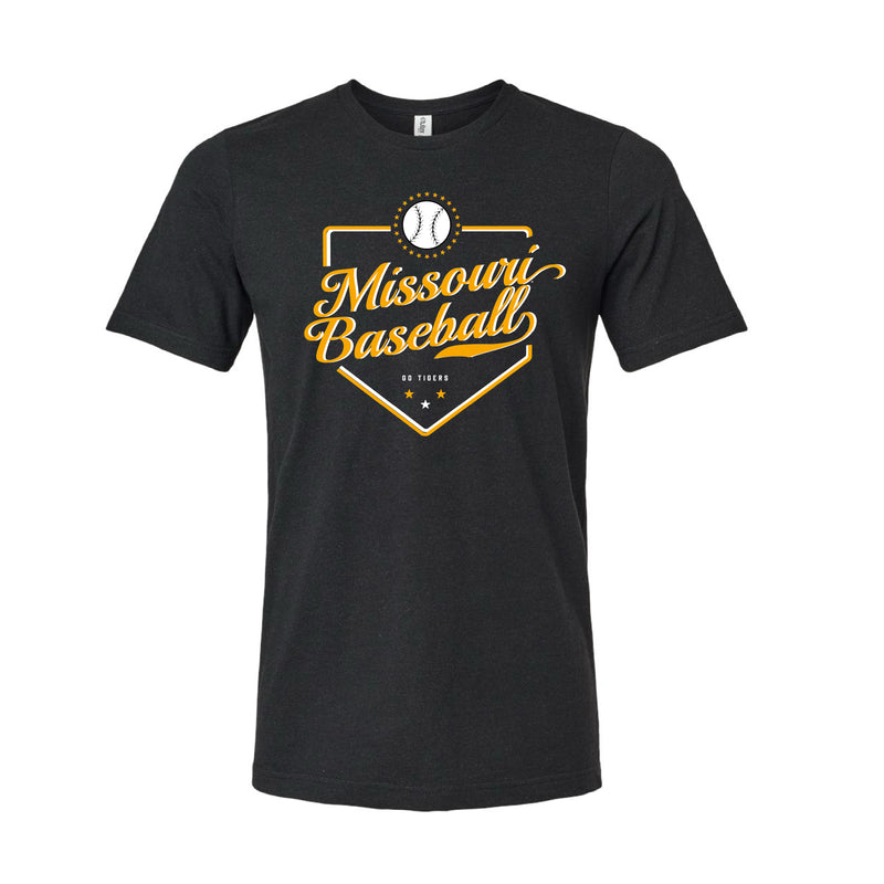 The Missouri Baseball Plate | Adult Heather Black Tee