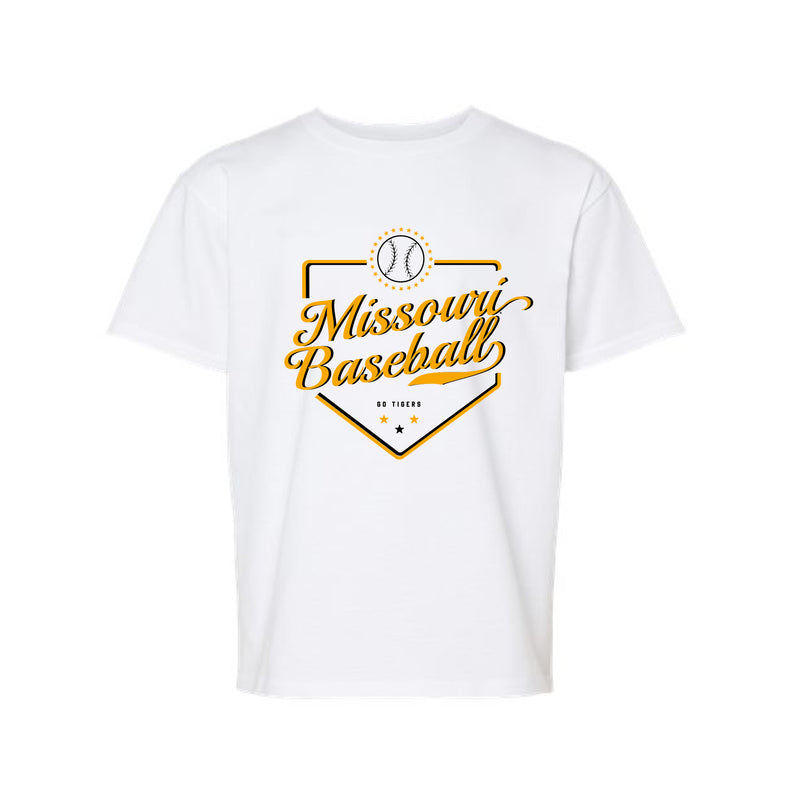 The Missouri Baseball Plate | Youth White Tee