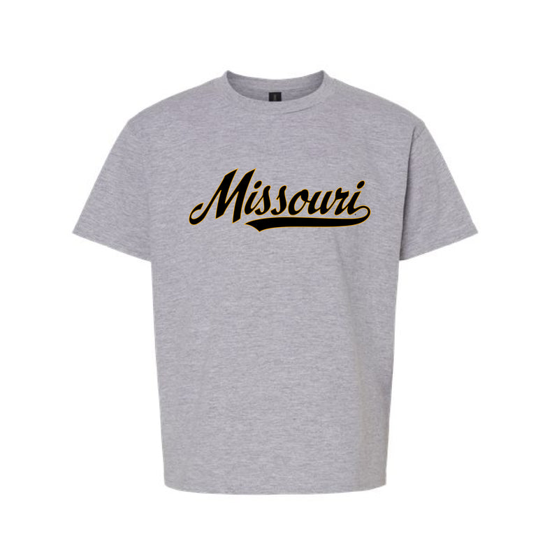 The Missouri Script | Youth Sport Grey Tee