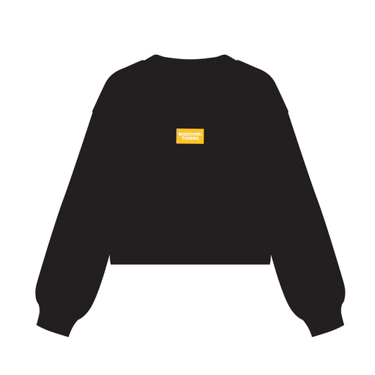 The Becca Boxy Crewneck Missouri Tigers Woven Label | Black