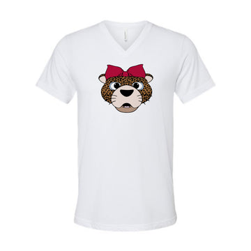 The Miss Pawla Head | Adult  White V-Neck Tee