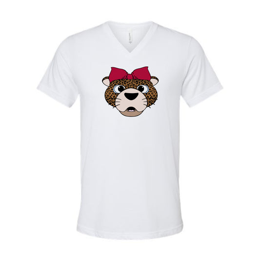 The Miss Pawla Head | Adult  White V-Neck Tee