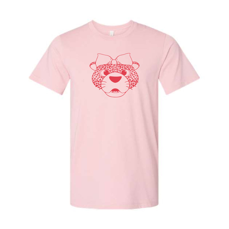 The Miss Pawla Outline Head | Adult Heather Pink Tee