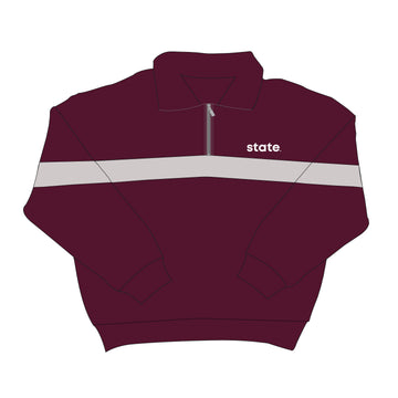 The Heather Half Zip Mississippi State | Deep Maroon