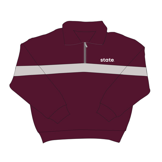 The Heather Half Zip Mississippi State | Deep Maroon