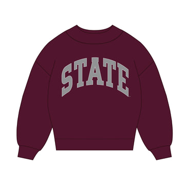 The Madi Classic Mockneck Miss St Applique | Youth Deep Maroon