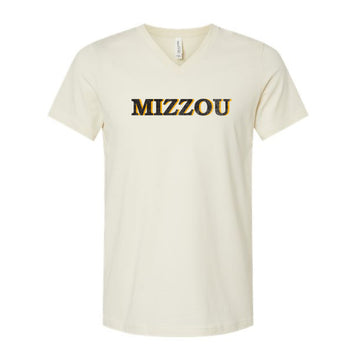 The Mizzou Block | Natural V-Neck Tee