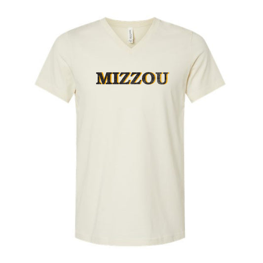 The Mizzou Block | Natural V-Neck Tee