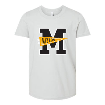 The Mizzou Pennant | Youth Silver Tee