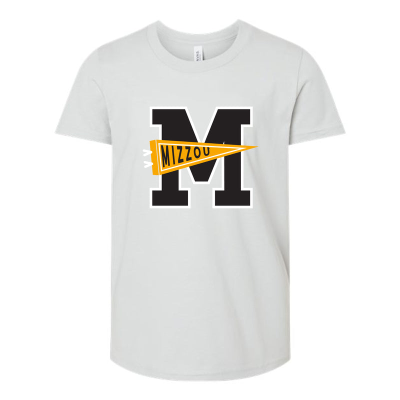 The Mizzou Pennant | Youth Silver Tee