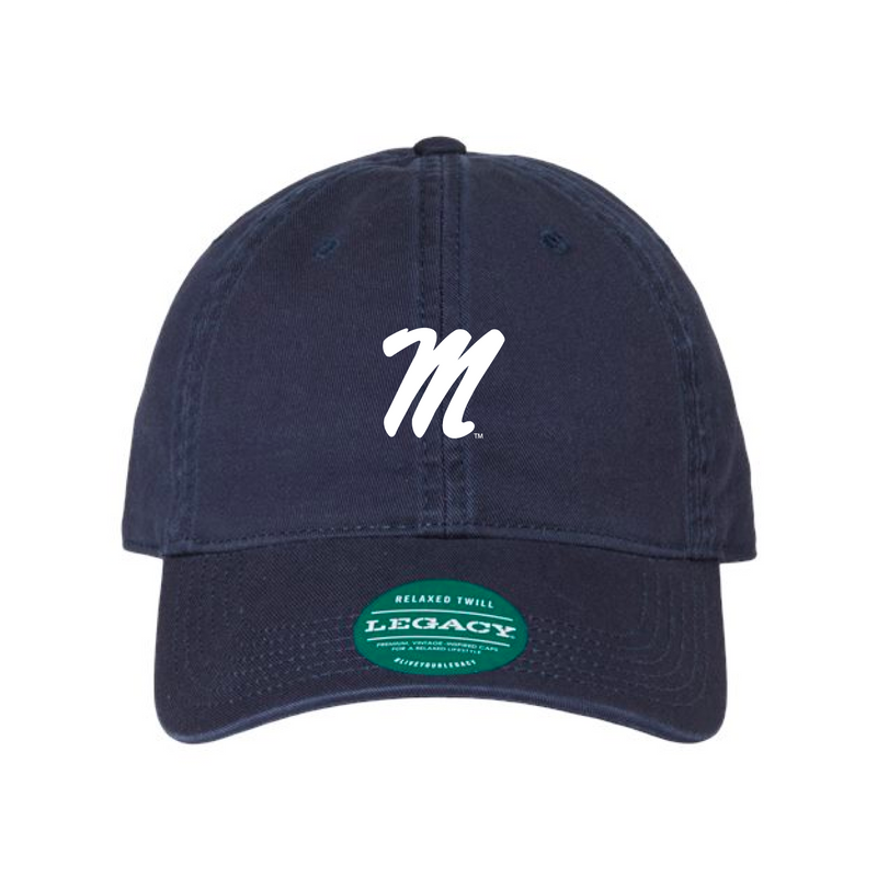The M Logo Embroidered | Navy Legacy Dad Hat