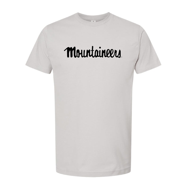 The Mountaineers Script Logo | Light Silver Tee