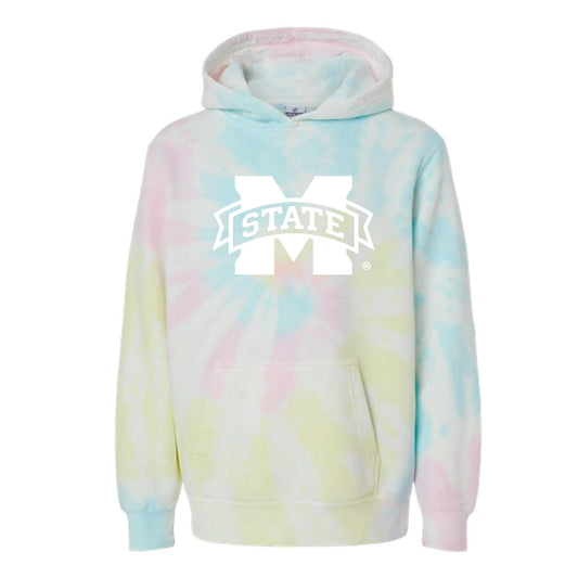 The M State Logo | Youth Tie Dye Sunset Swirl Hoodie