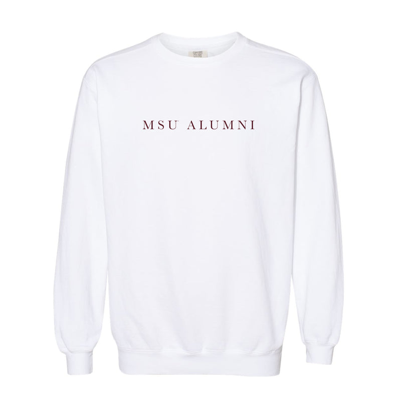 The MSU Alumni Serif | White Sweatshirt