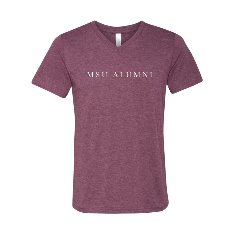 The MSU Alumni Serif | Maroon Triblend V-Neck Tee