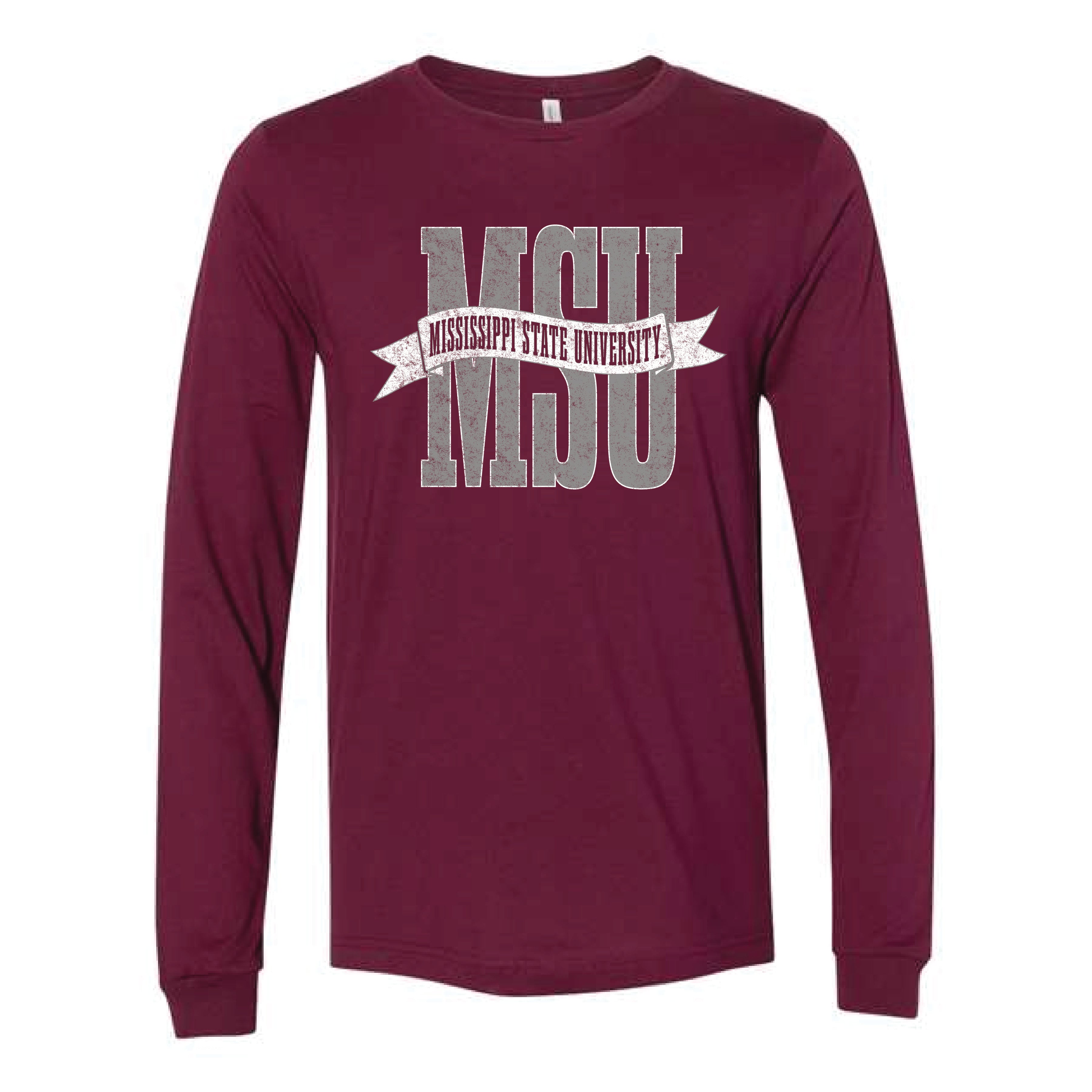 The Msu Banner Maroon Long Sleeve Scarlet Gold