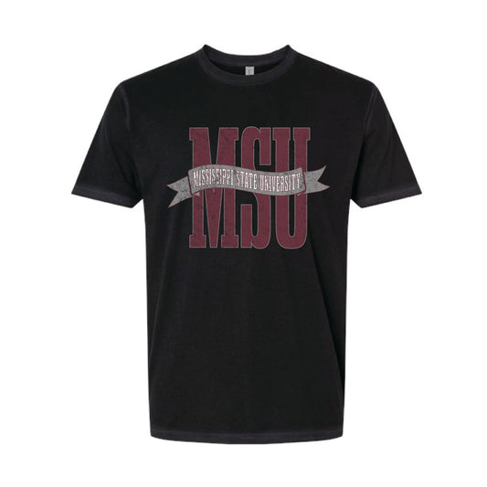 The MSU Banner | Washed Black Tee