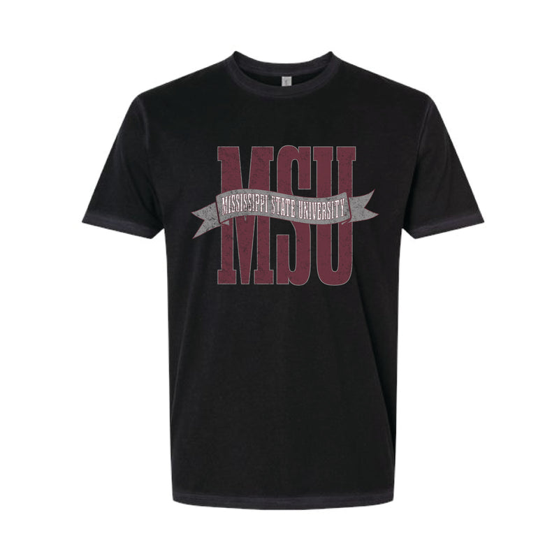 The MSU Banner | Washed Black Tee