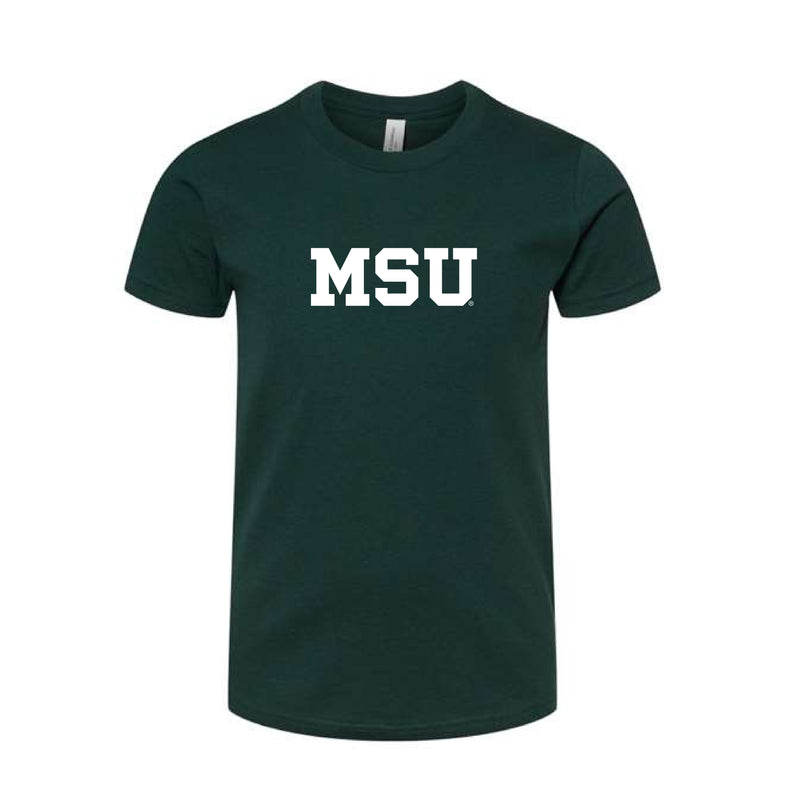 The MSU Block Logo | Youth Forest Tee