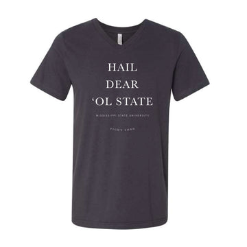 The MSU Fight Song | Dark Grey V-Neck Tee