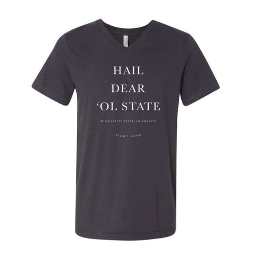 The MSU Fight Song | Dark Grey V-Neck Tee