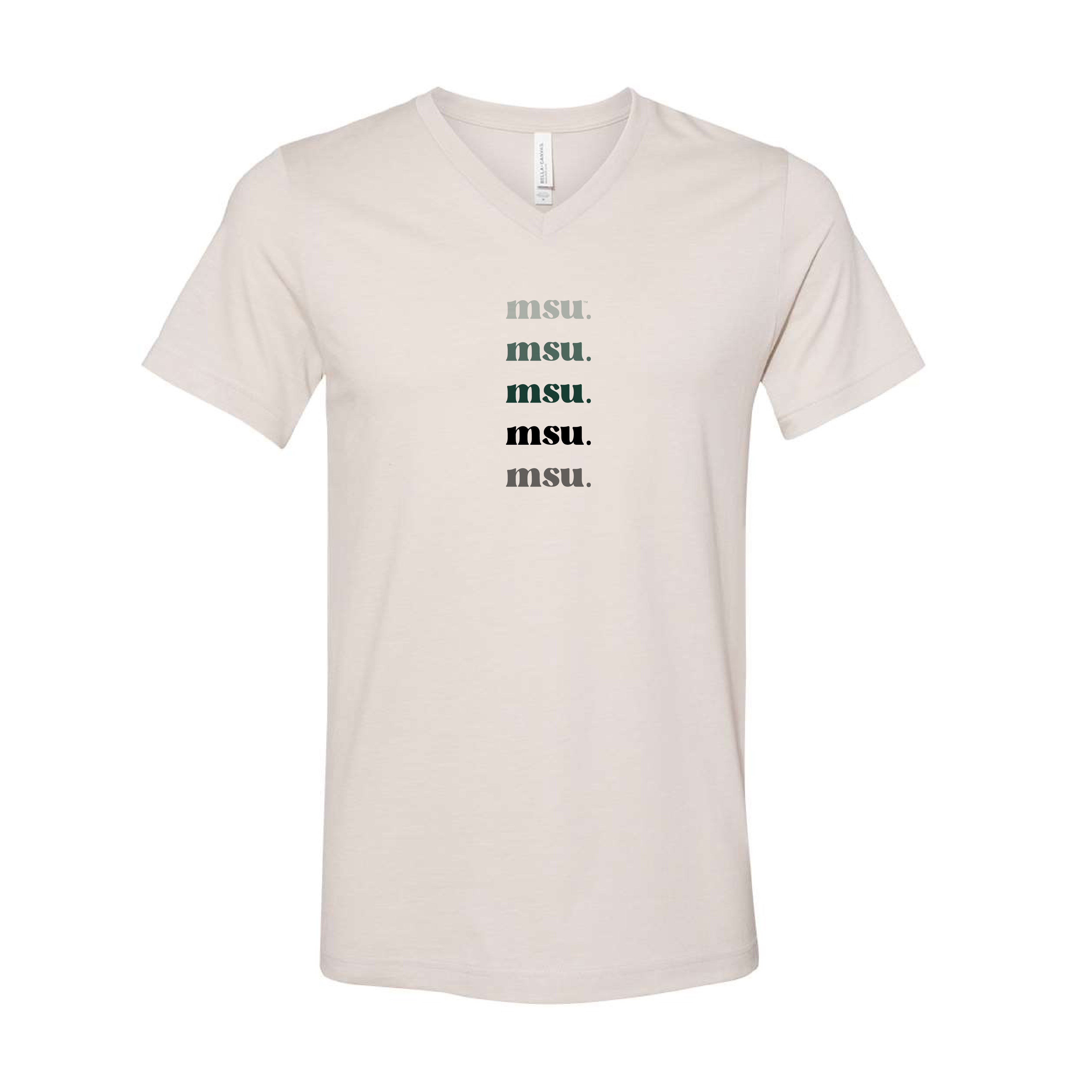 The MSU Repeat | Heather Dust V-Neck Tee – Scarlet & Gold
