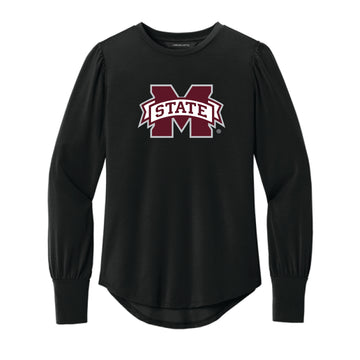 The M State Logo | Black Long Sleeve Blouson