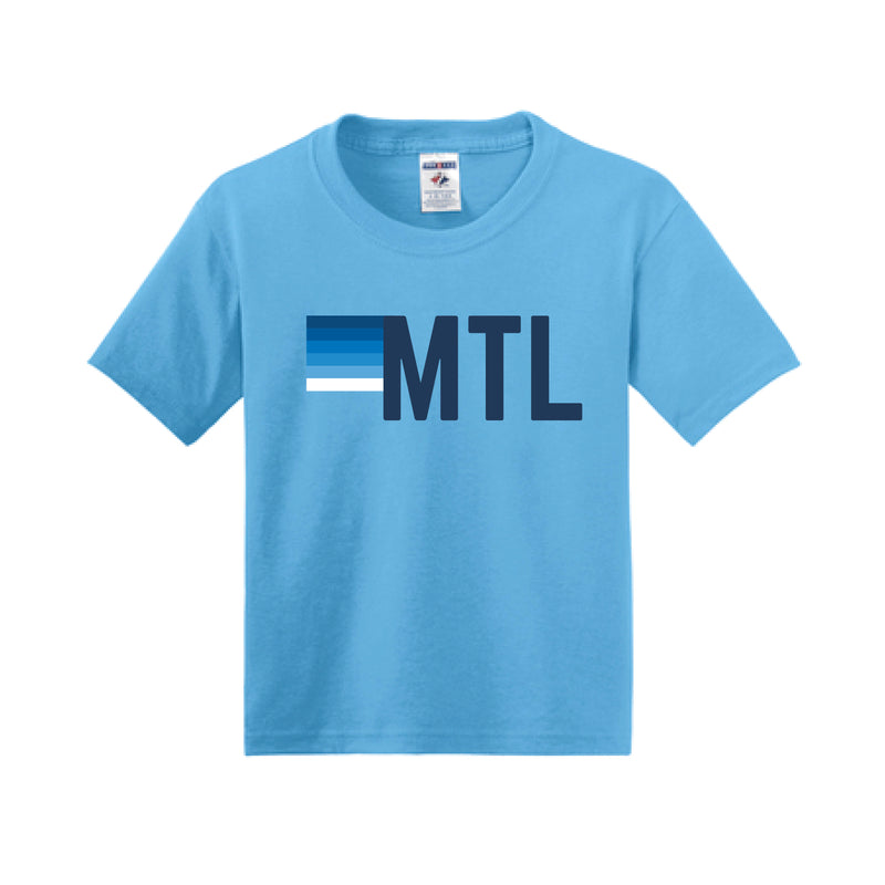 The MTL Stripes | Youth Aquatic Blue Tee