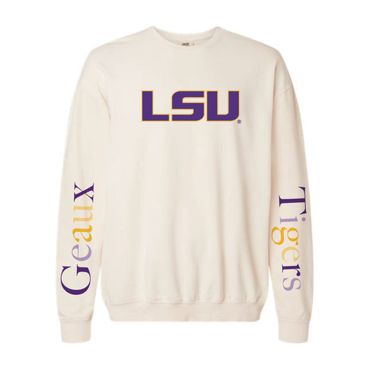The Multi Geaux Tigers Sweatshirt | Ivory Lightweight Sweatshirt