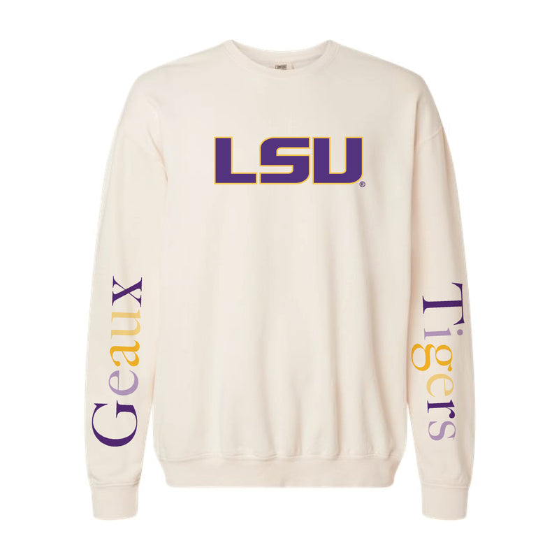 The Multi Geaux Tigers Sweatshirt | Ivory Lightweight Sweatshirt