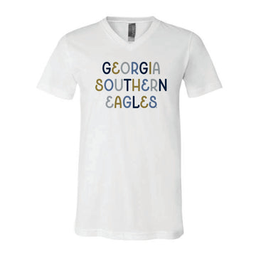 The Multi Georgia Southern | White V-Neck Tee