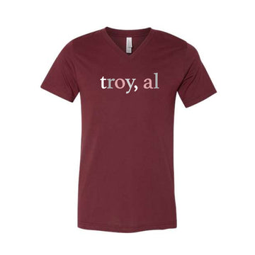 The Multi Troy, AL | Heather Cardinal Vneck Tee