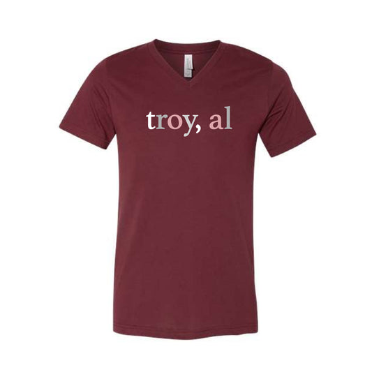 The Multi Troy, AL | Heather Cardinal Vneck Tee