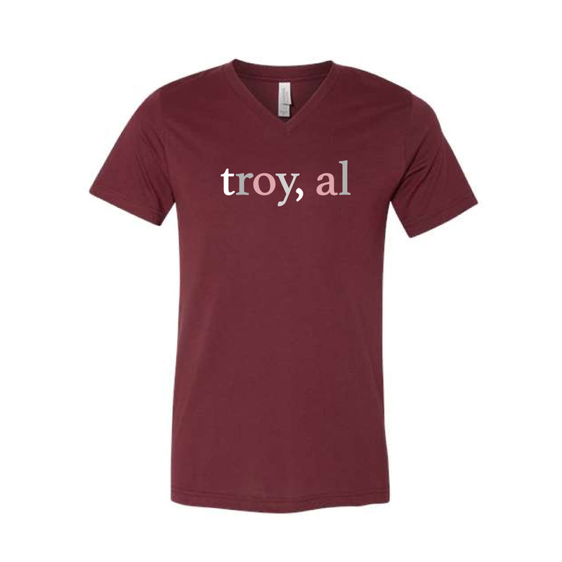 The Multi Troy, AL | Heather Cardinal Vneck Tee
