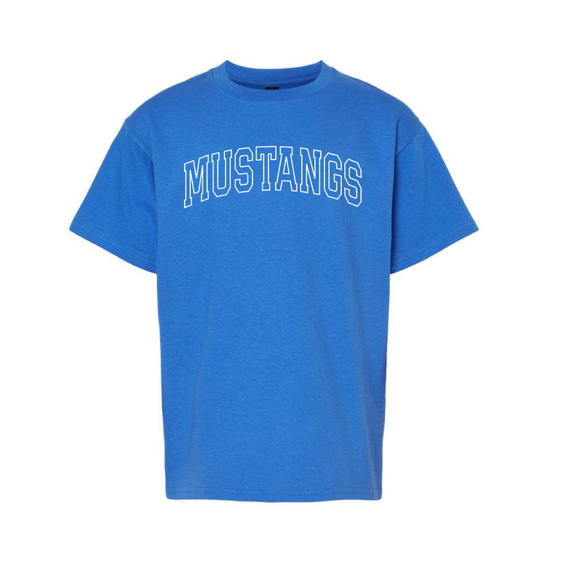 The Mustangs Arch Outline | Youth Royal Tee