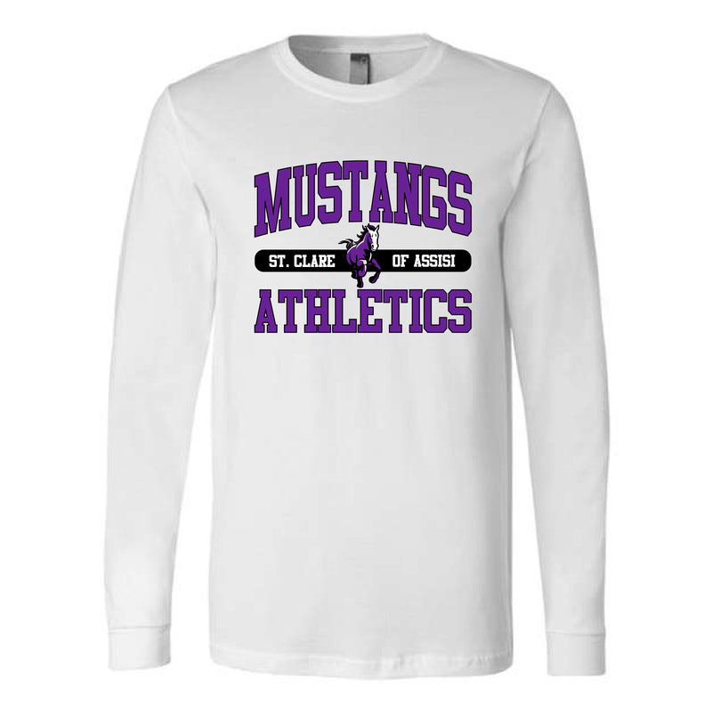 The Mustangs Athletics | White Long Sleeve Tee