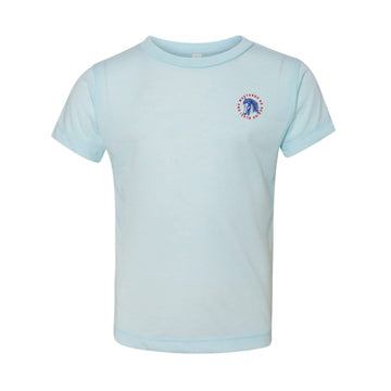 The Mustangs Spirit Circle | Toddler Ice Blue Triblend Tee