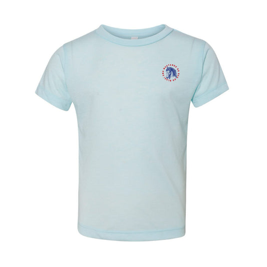 The Mustangs Spirit Circle | Toddler Ice Blue Triblend Tee
