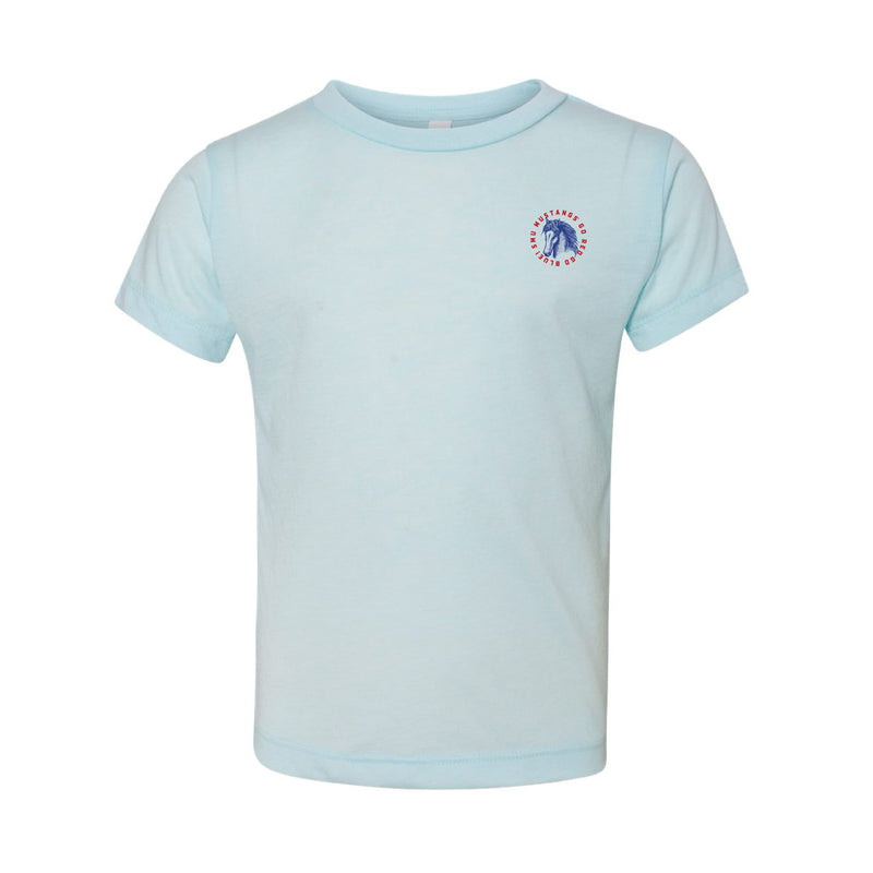 The Mustangs Spirit Circle | Toddler Ice Blue Triblend Tee