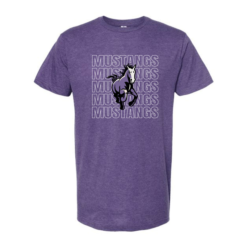 The Mustangs Repeat | Heather Purple Oversized Tee