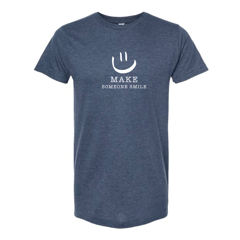 The Make Someone Smile Smiley | Heather Denim Oversized Tee