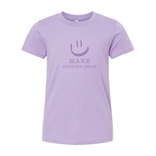 The Make Someone Smile Smiley | Dark Lavender Youth Tee