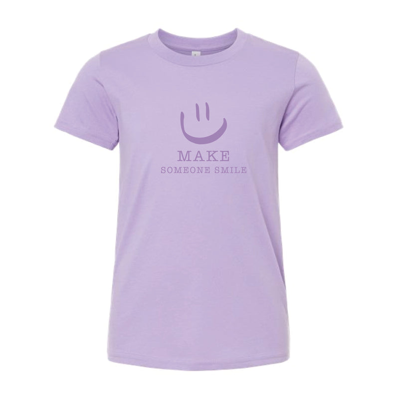 The Make Someone Smile Smiley | Dark Lavender Youth Tee