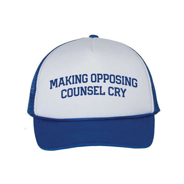The Making Opposing Counsel Cry | Natural/ Royal Foam Trucker Hat