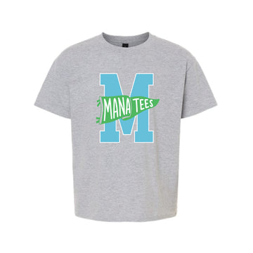 The Manatees Flag | Youth Sport Grey Tee